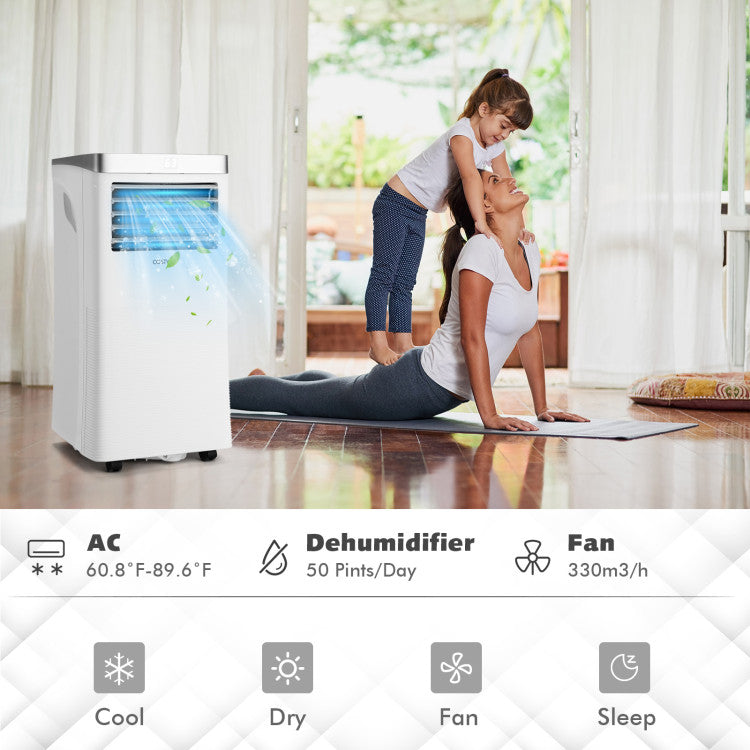 10000 BTU(Ashrae) 3-in-1 Portable Air Conditioner with Remote Control