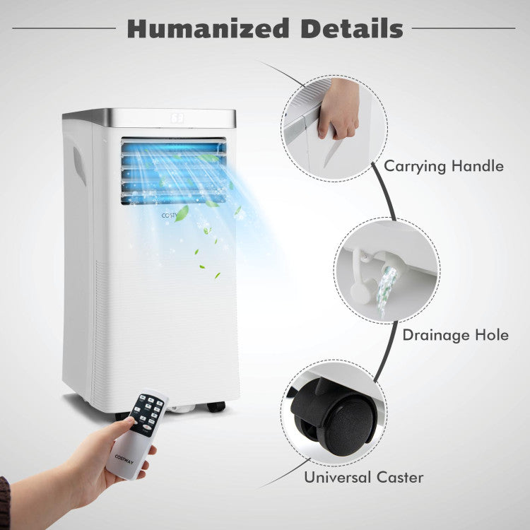 10000 BTU(Ashrae) 3-in-1 Portable Air Conditioner with Remote Control