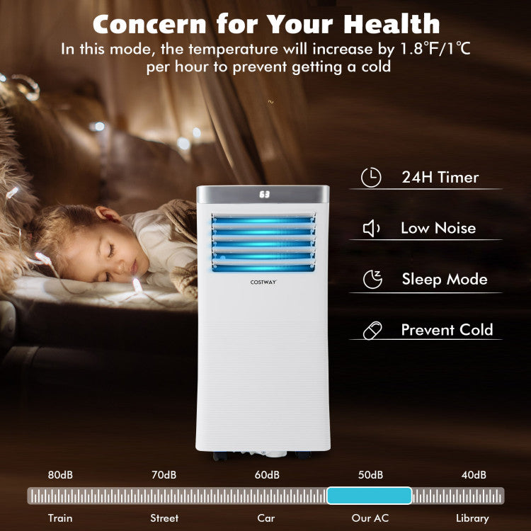 10000 BTU(Ashrae) 3-in-1 Portable Air Conditioner with Remote Control
