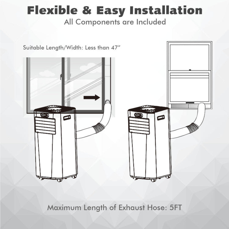 10000 BTU(Ashrae) 3-in-1 Portable Air Conditioner with Remote Control