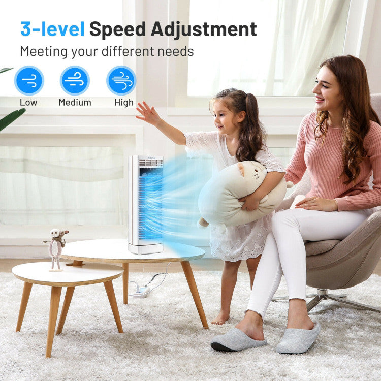 14 Inch Mini Oscillating Tower Fan Electric Desk Fan with 3 Speed and Timer