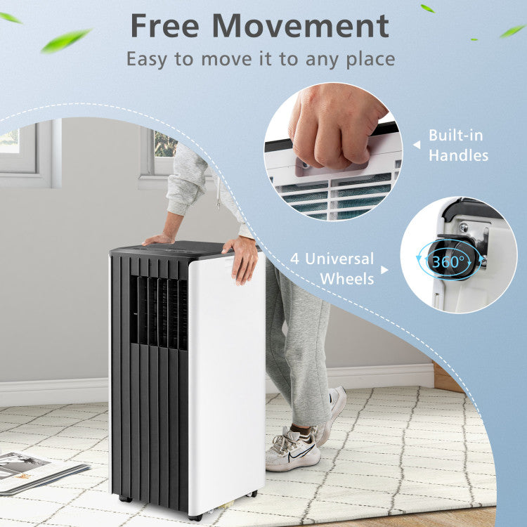 10000 BTU(Ashrae) Portable Air Conditioner Cools 350 Sq.Ft with Dehumidifier
